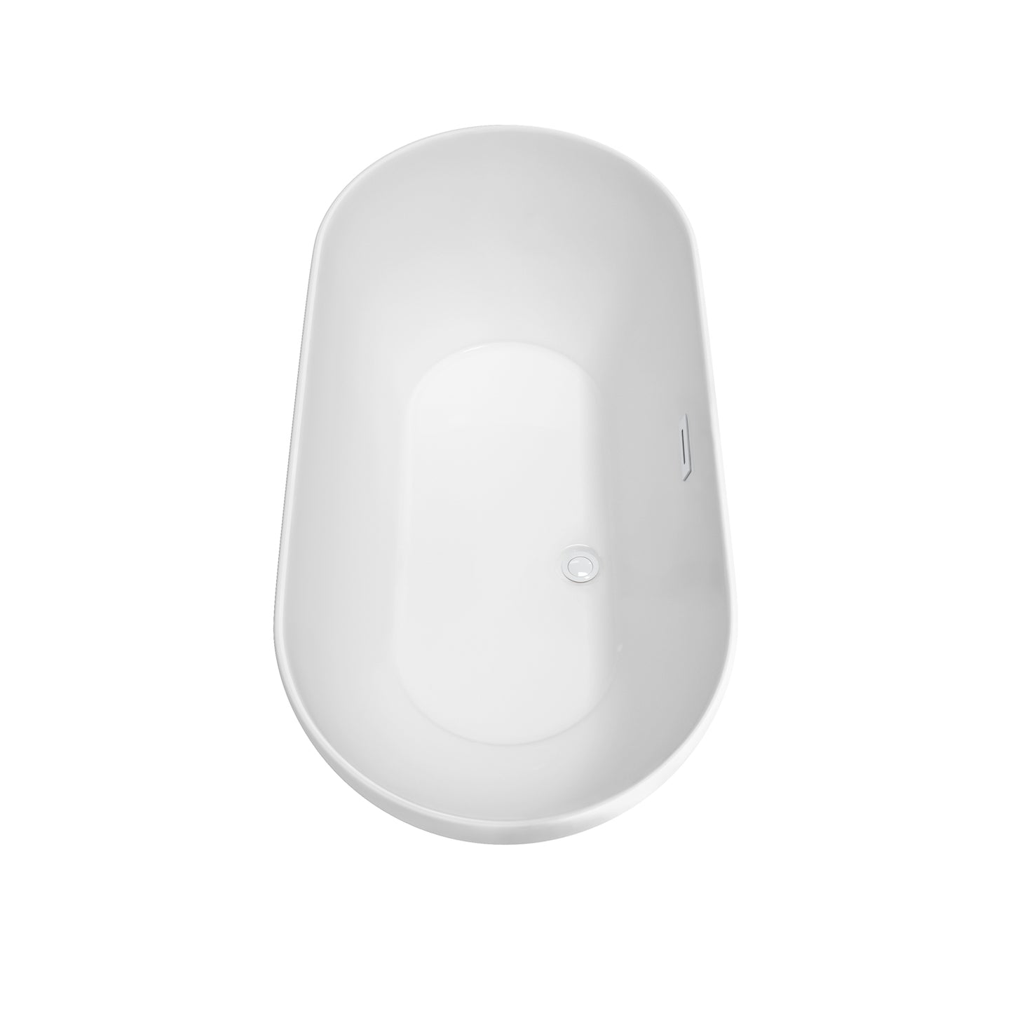 Melissa 60" Freestanding Bathtub in White, White Trim, Faucet in Brushed Gold