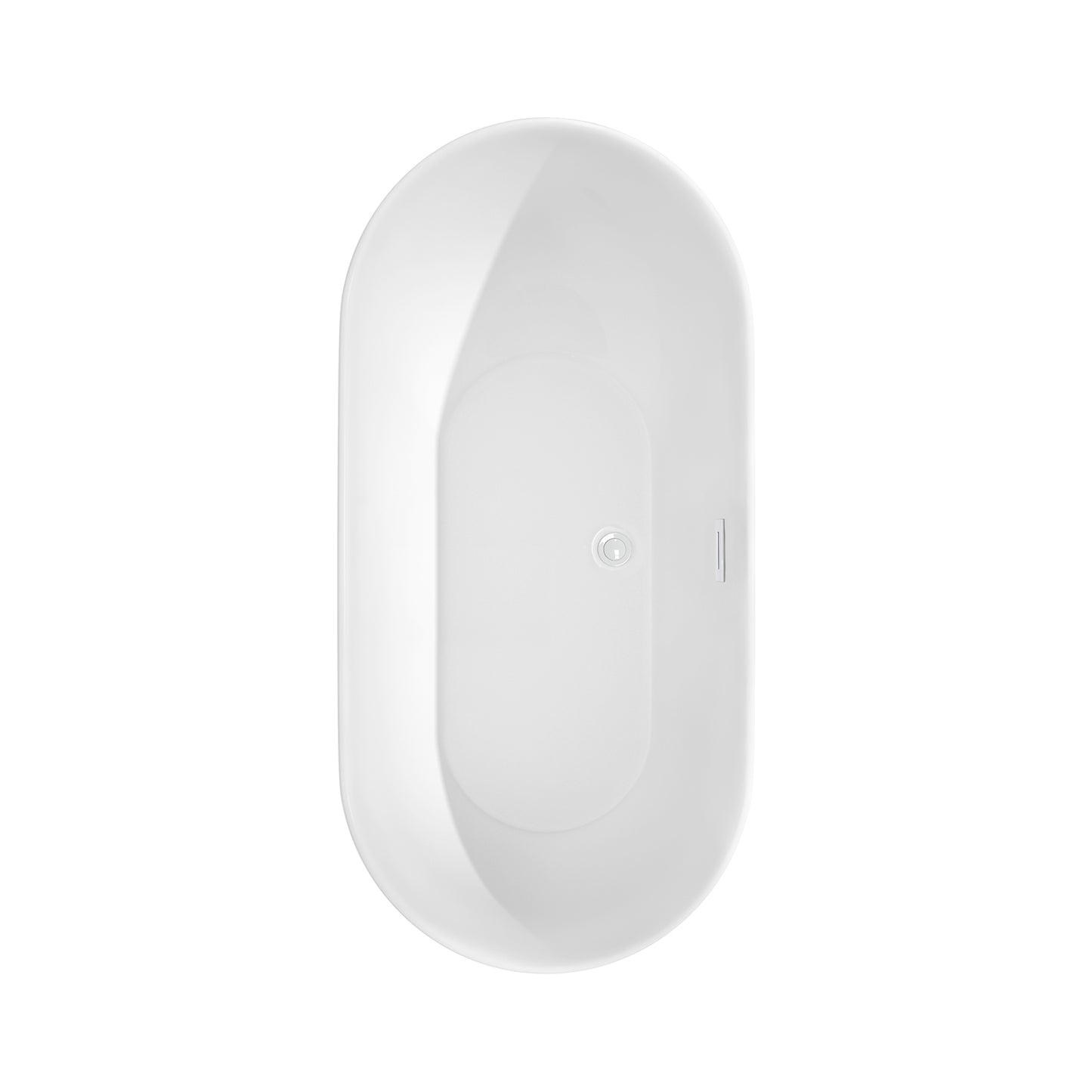 Melissa 60" Freestanding Bathtub in White, White Trim, Faucet in Brushed Gold