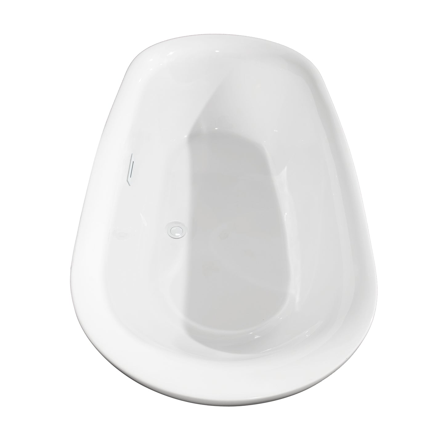 Melissa 65" Freestanding Bathtub in White, Shiny White Drain, Overflow Trim