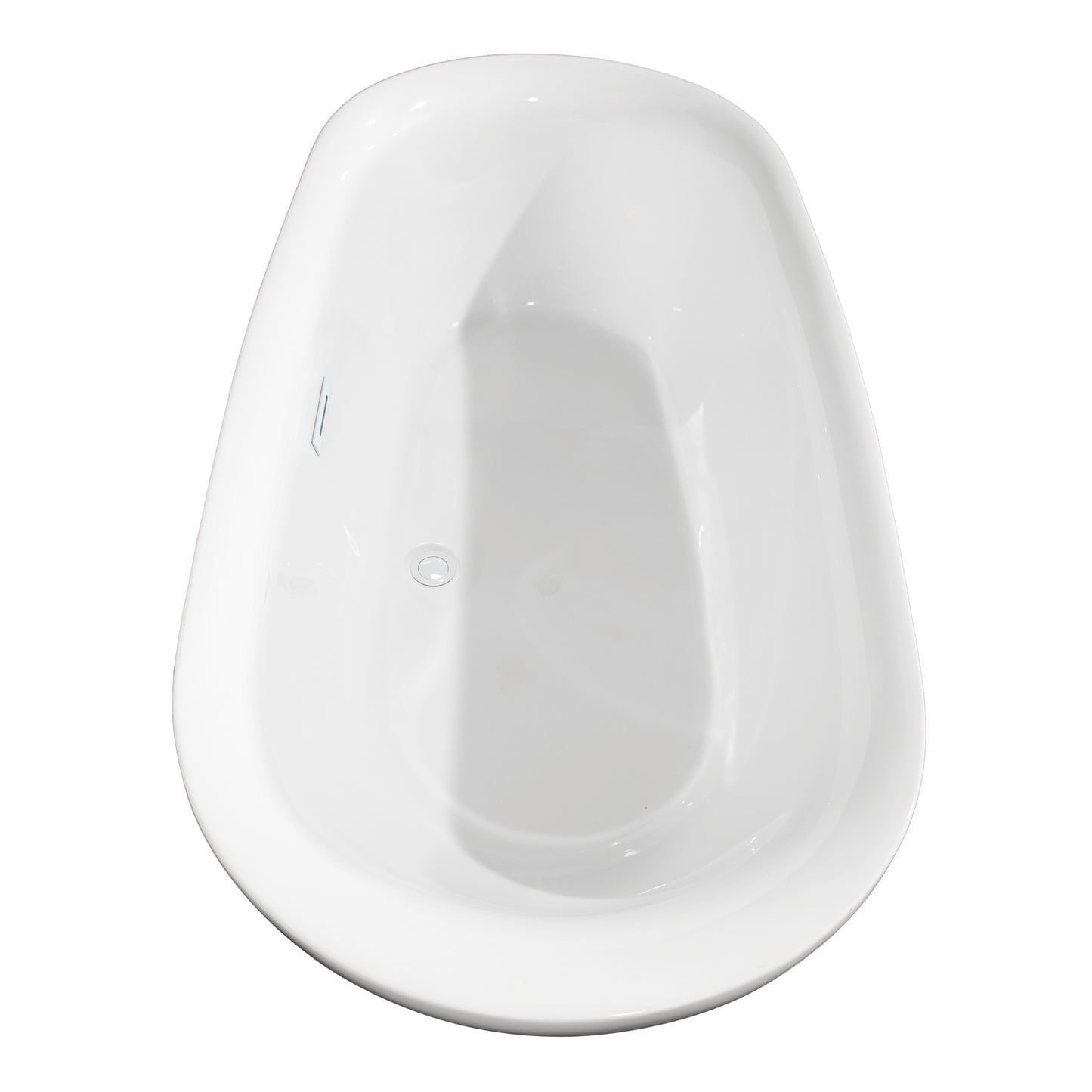 Melissa 71" Freestanding Bathtub in White, Shiny White Drain, Overflow Trim