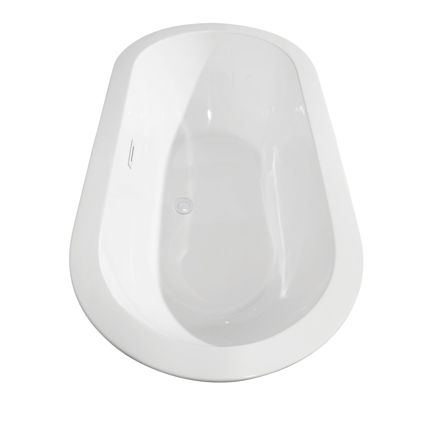 Soho 60" Freestanding Bathtub in White, Shiny White Drain, Overflow Trim