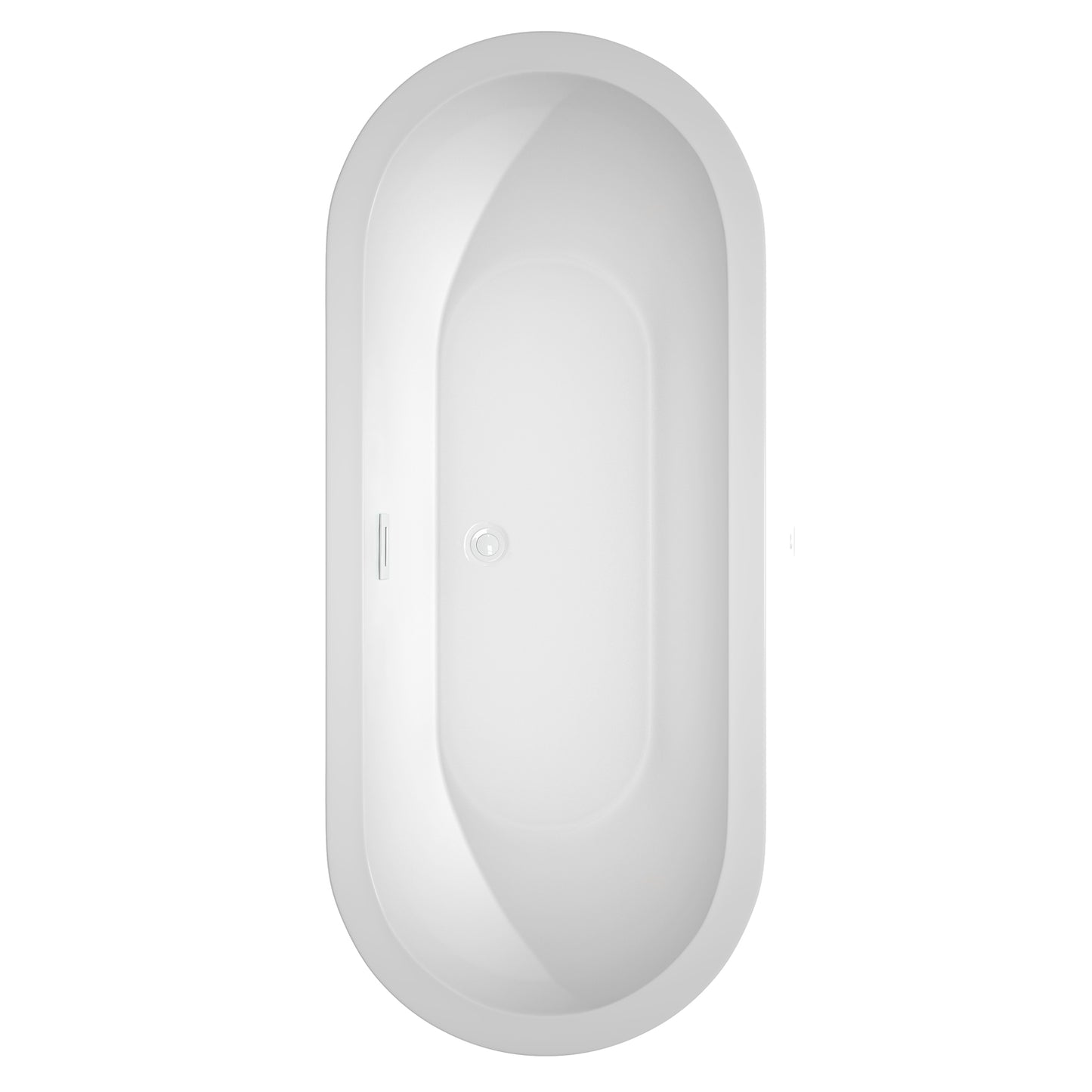 Soho 72" Freestanding Bathtub in White, Shiny White Trim, Faucet in Matte Black