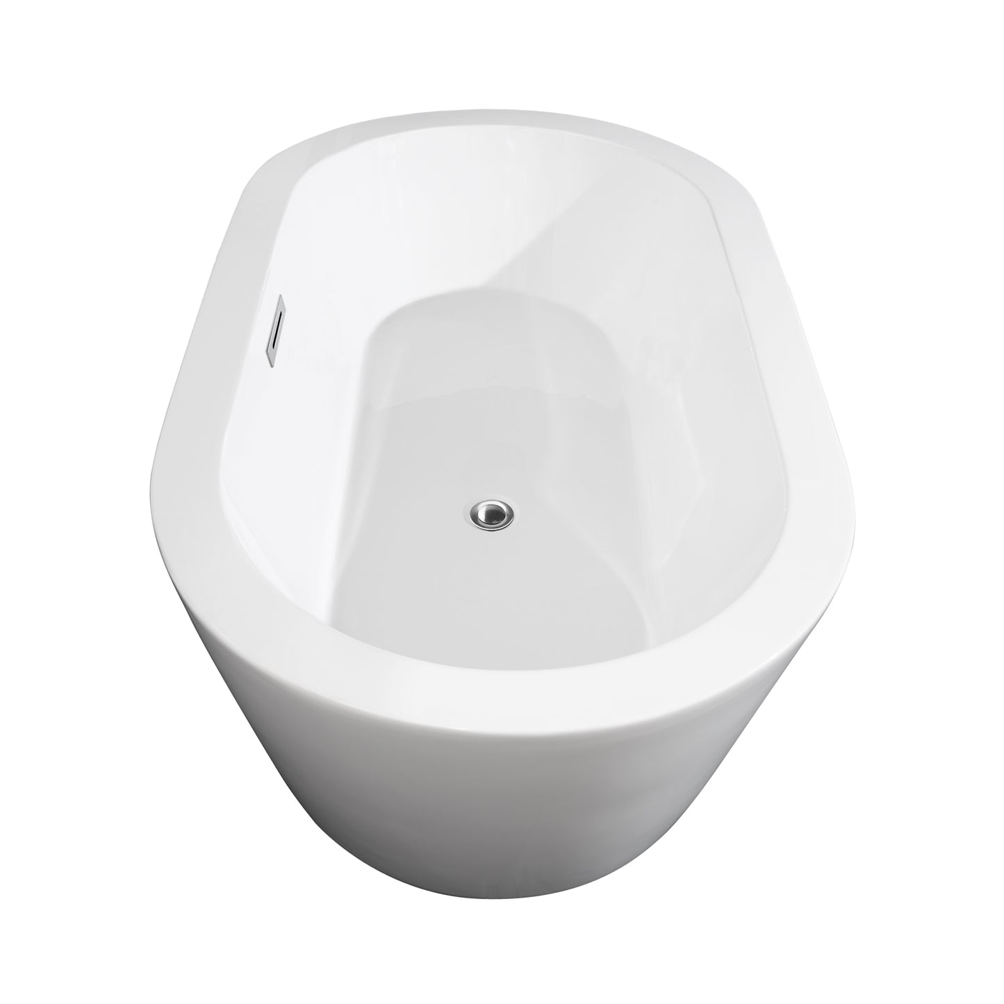 60" Freestanding Bathtub in White, Overflow Trim in Chrome