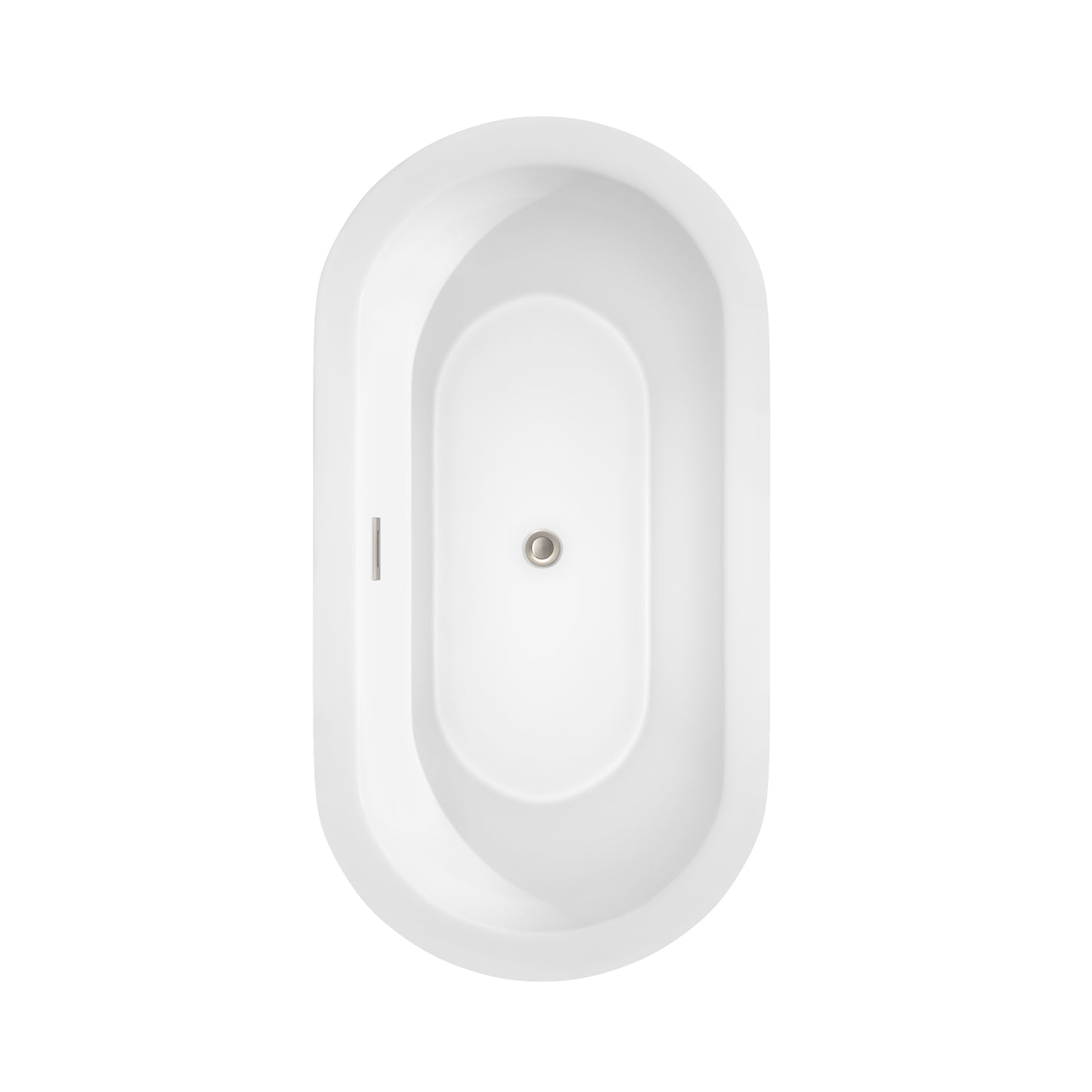 Mermaid 60" Freestanding Bathtub in Black, Brushed Nickel Drain, Overflow Trim