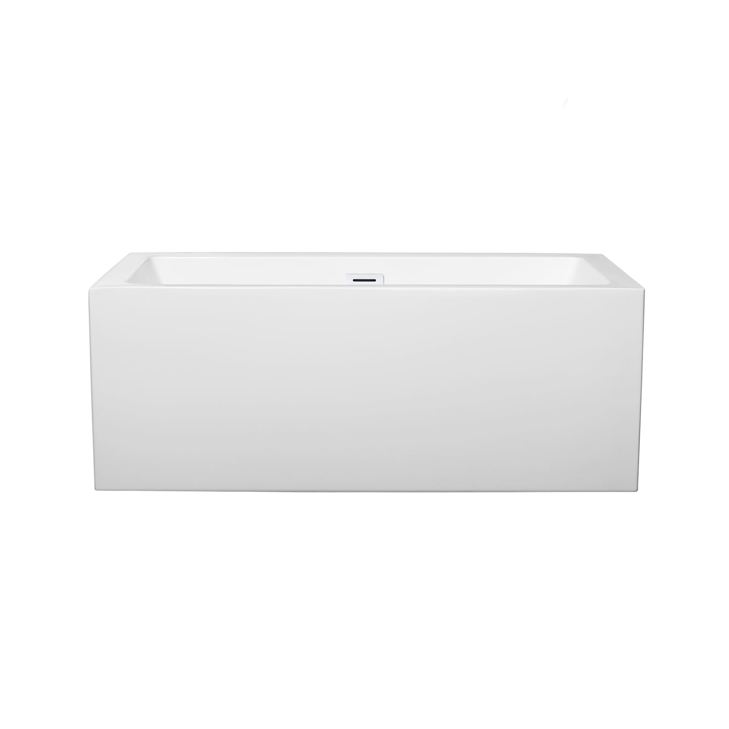 Melody 60" Freestanding Bathtub in White, Shiny White Drain, Overflow Trim