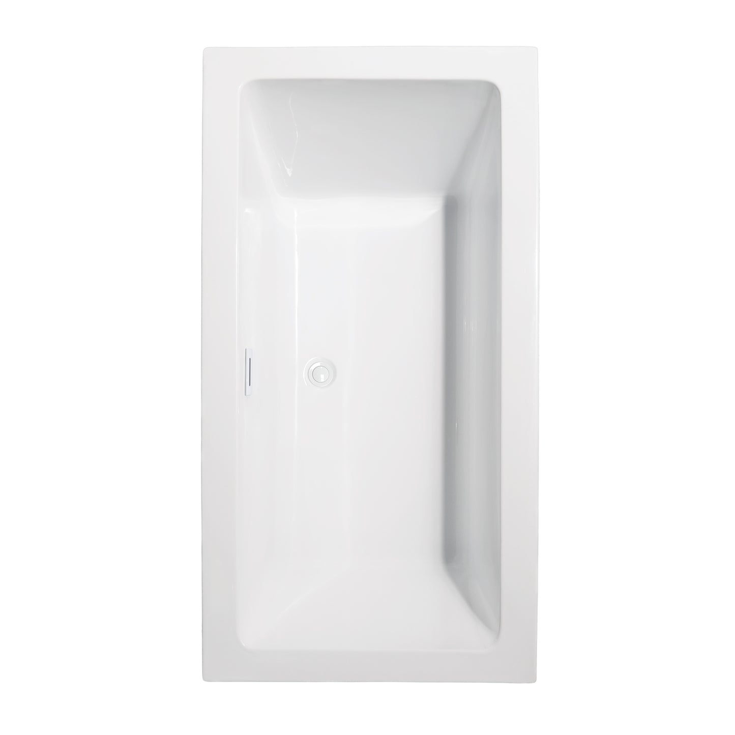 Melody 60" Freestanding Bathtub in White, Shiny White Drain, Overflow Trim