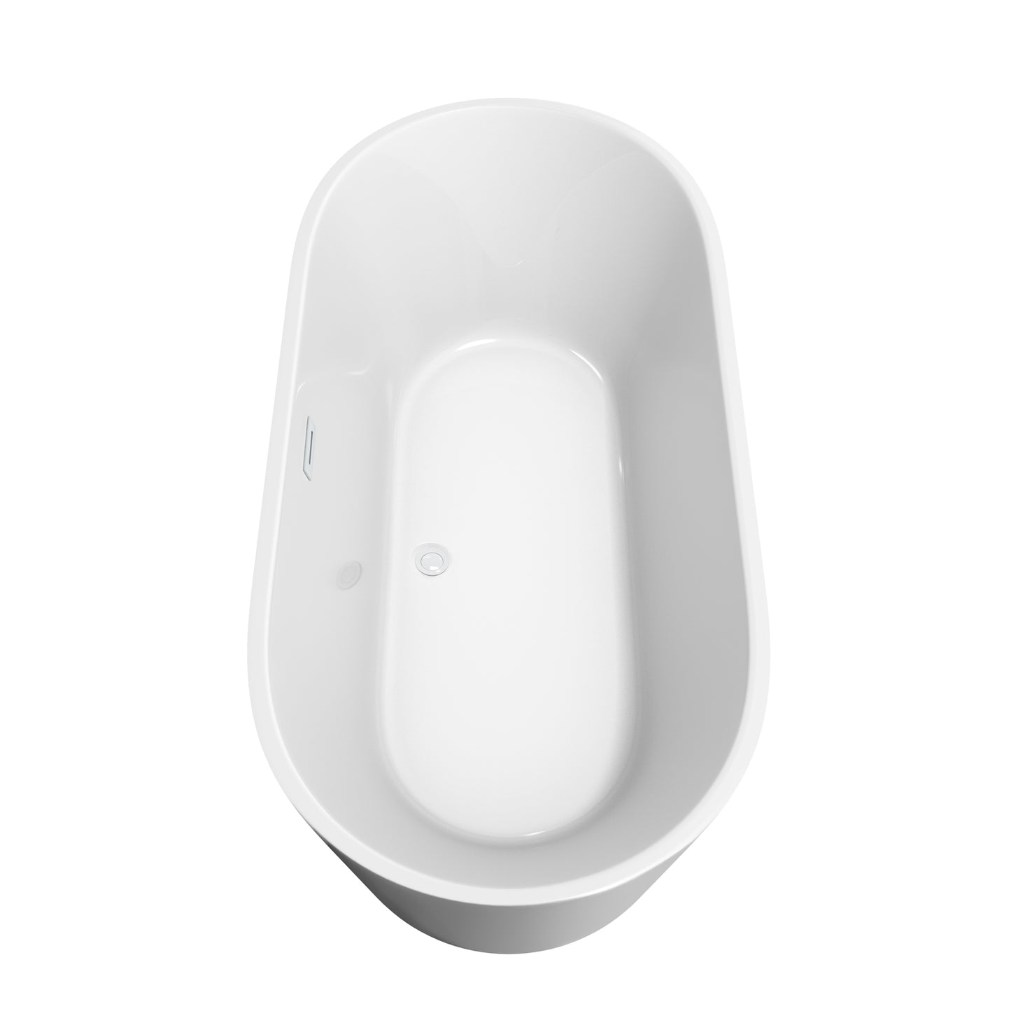 Carissa 67" Freestanding Bathtub in White, Shiny White Drain, Overflow Trim