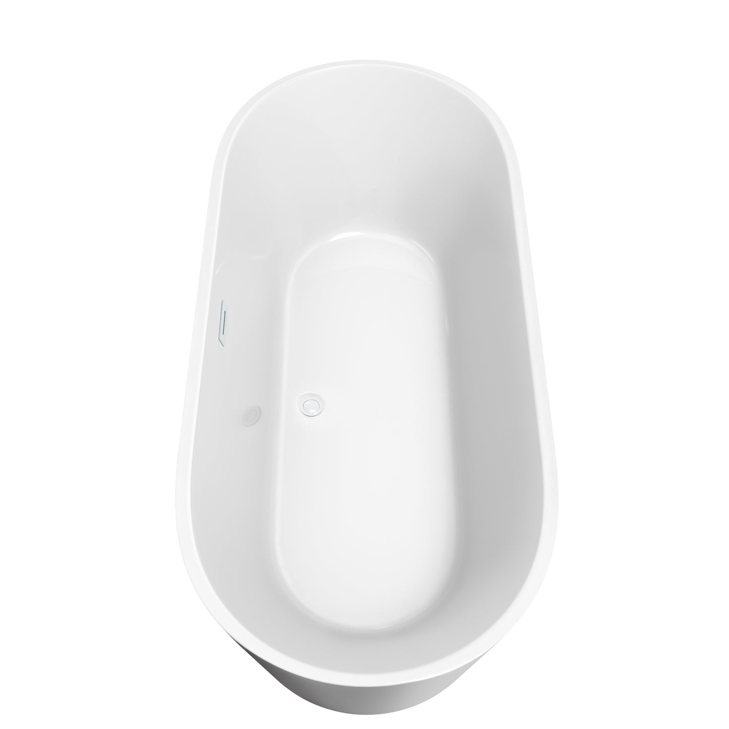 Carissa 71" Freestanding Bathtub in White, Shiny White Drain, Overflow Trim