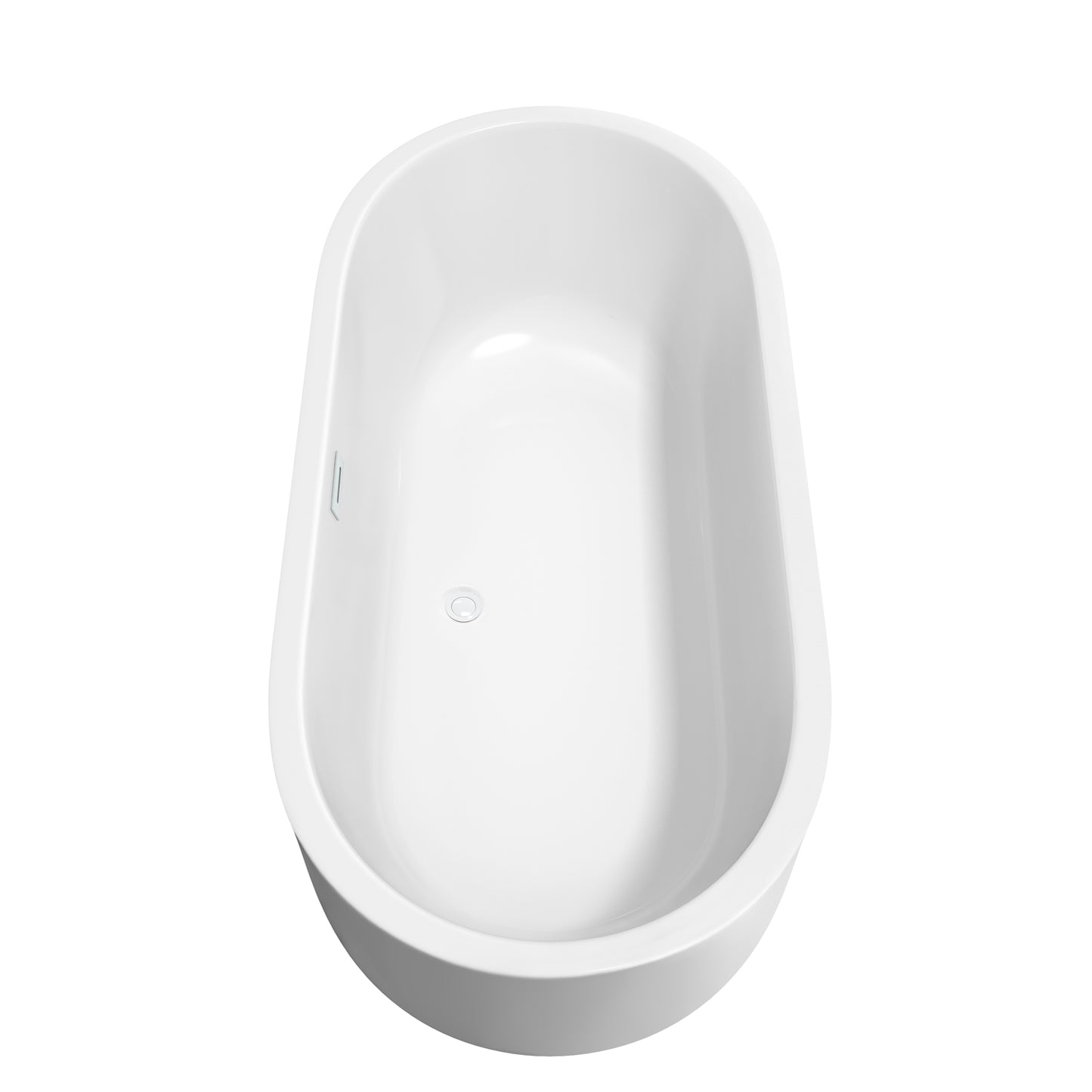 Juliette 67" Freestanding Bathtub in White, Shiny White Drain, Overflow Trim