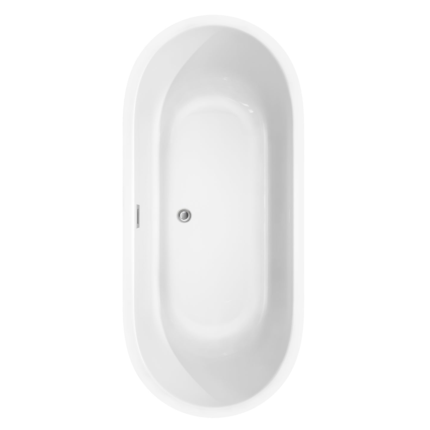 Juliette 71" Freestanding Bathtub in White, Overflow Trim in Polished Chrome