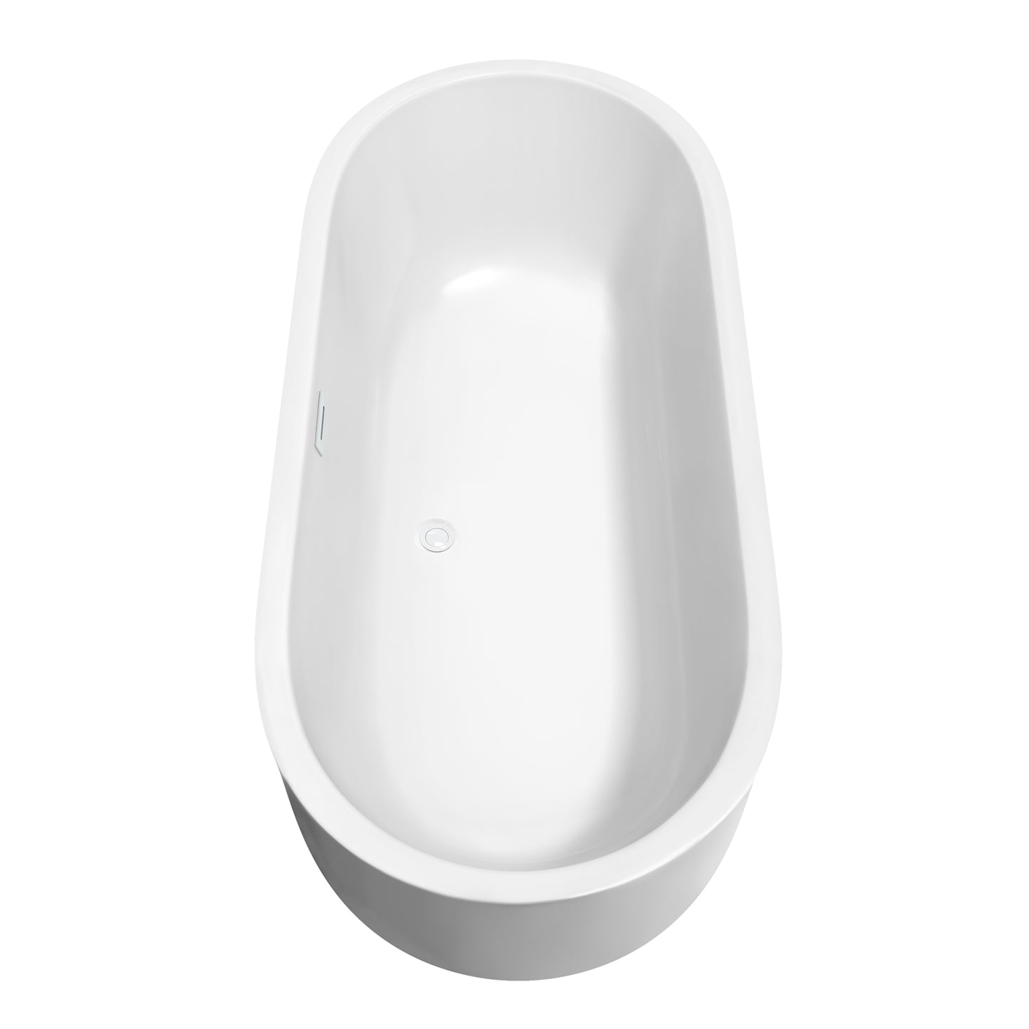 Juliette 71" Freestanding Bathtub in White, Shiny White Drain, Overflow Trim