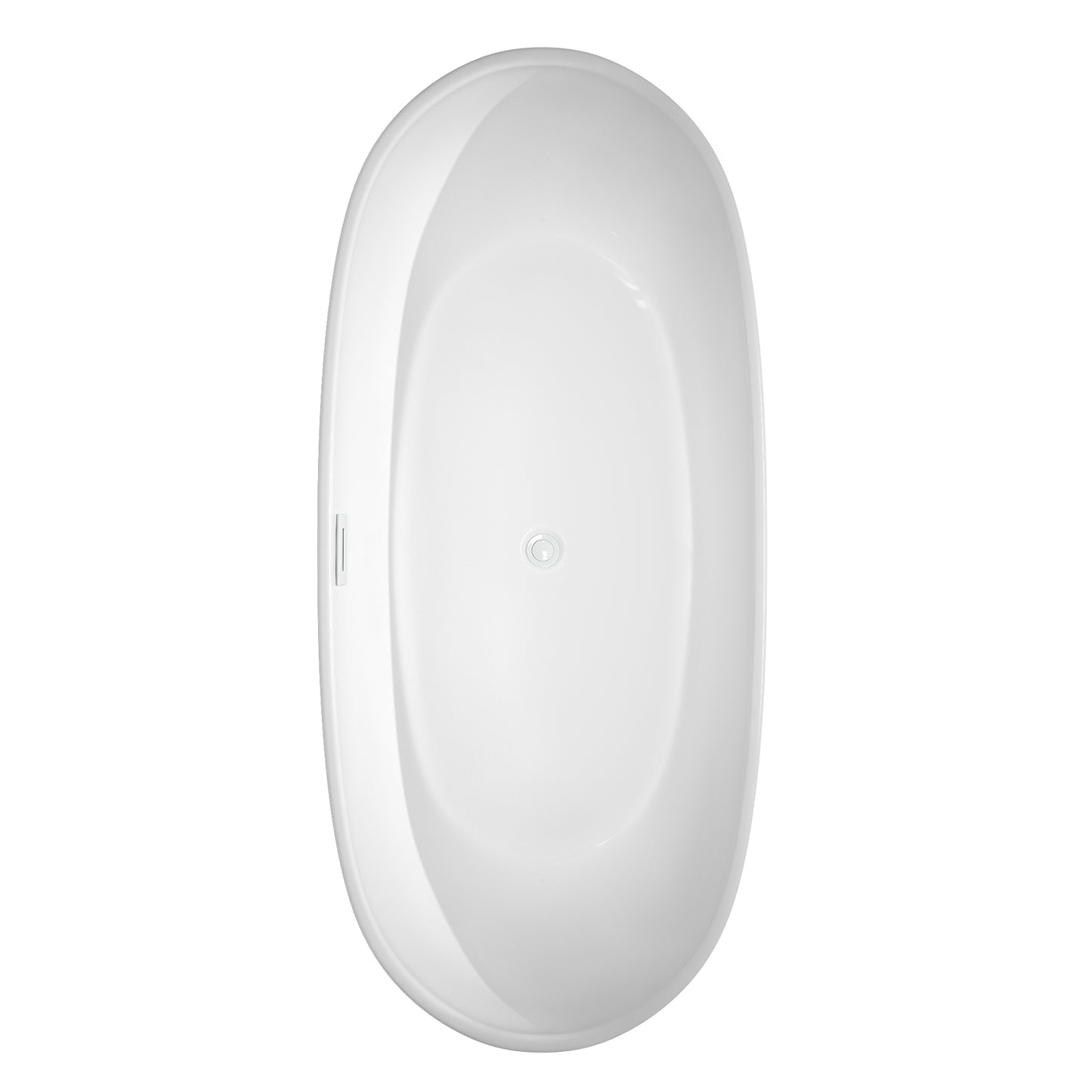 Rebecca 70" Freestanding Bathtub in White, Shiny White Drain, Overflow Trim