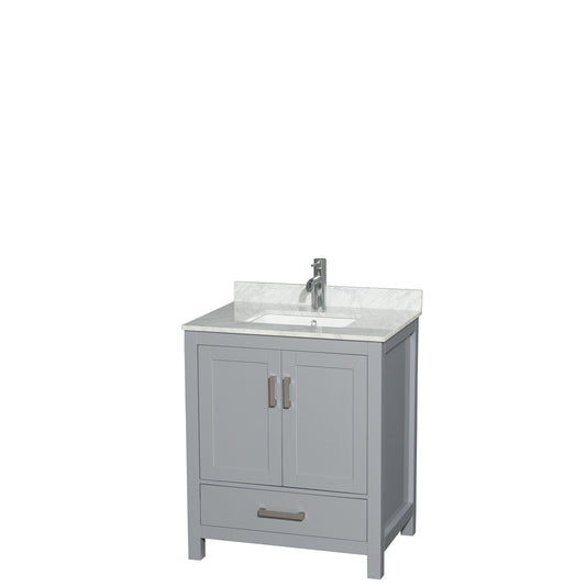 Sheffield 30" Single Vanity in Gray, Top, Square Sink, No Mirror