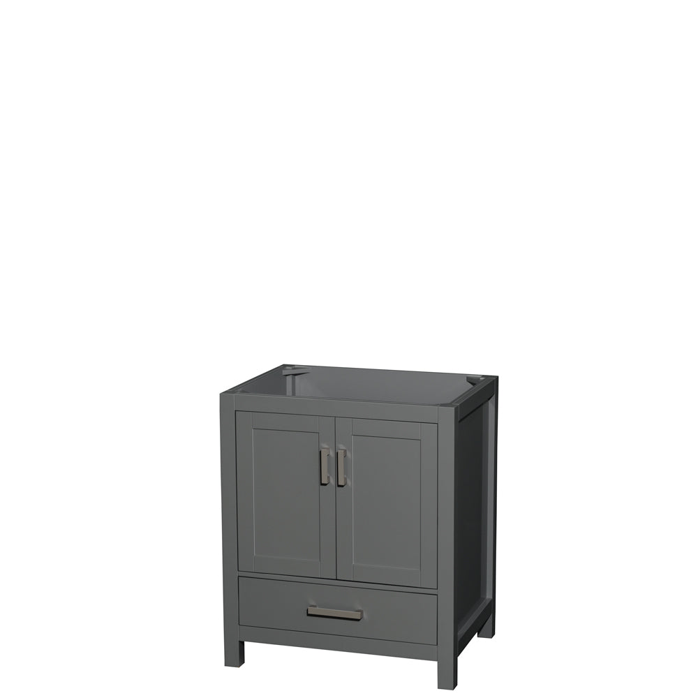 Sheffield 30 inch Single Bathroom Vanity in Dark Gray, No Countertop, No Sink, and No Mirror