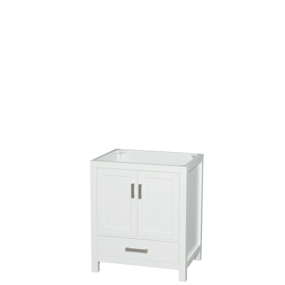 Sheffield 30" Single Vanity in White, No Top, No Sink, No Mirror