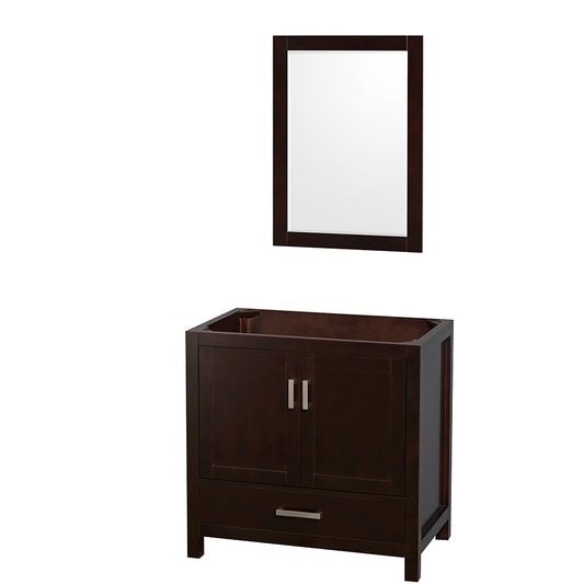 Sheffield 36" Single Vanity, No Top, No Sink, 24" Mirror