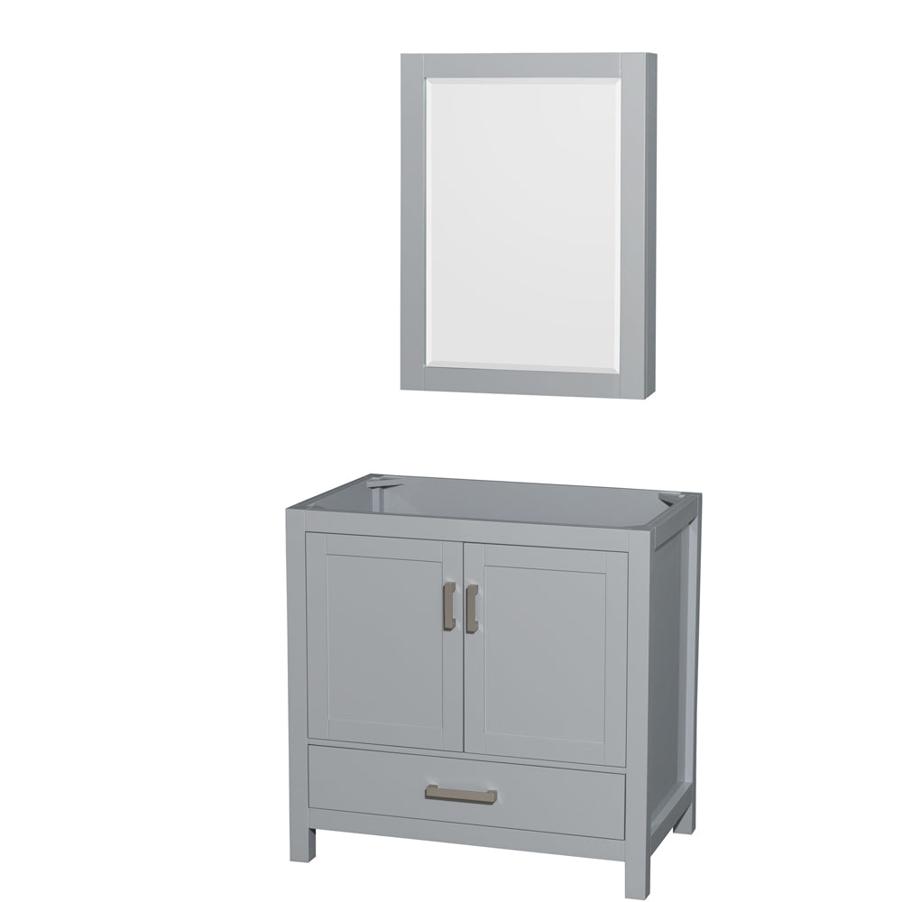Sheffield 36" Single Vanity, No Top, No Sink, Medicine Cabinet