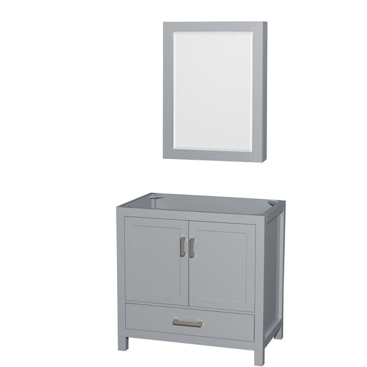 Sheffield 36" Single Vanity, No Top, No Sink, Medicine Cabinet