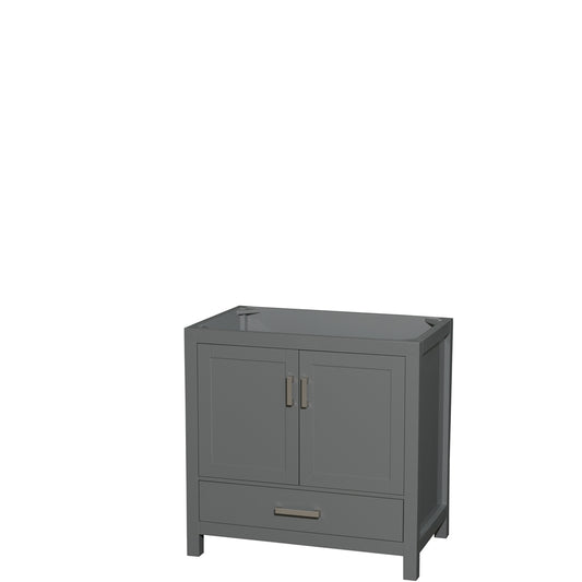 Sheffield 36 inch Single Bathroom Vanity in Dark Gray, No Countertop, No Sink, and No Mirror