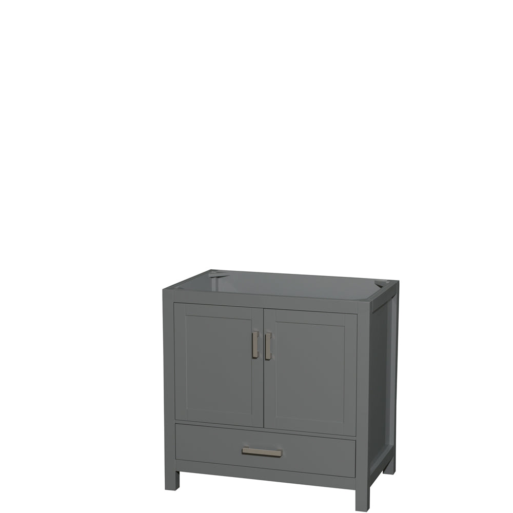 Sheffield 36" Single Vanity in Dark Gray, No Top, No Sink, No Mirror