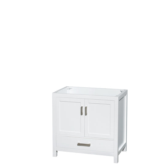 Sheffield 36" Single Vanity in White, No Top, No Sink, No Mirror