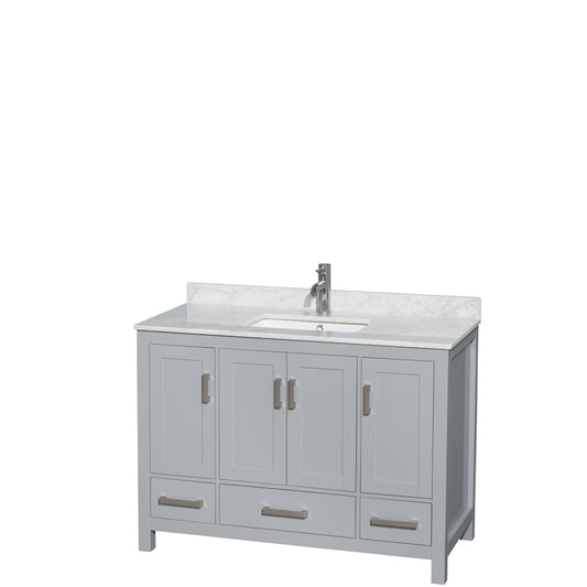 Sheffield 48" Single Vanity in Gray, Top, Square Sink, No Mirror