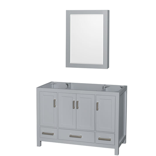 Sheffield 48" Single Vanity, No Top, No Sink, Medicine Cabinet