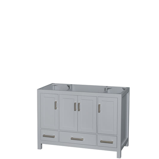 Sheffield 48" Single Vanity in Gray, No Top, No Sink, No Mirror