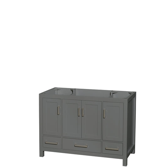 Sheffield 48 inch Single Bathroom Vanity in Dark Gray, No Countertop, No Sink, and No Mirror