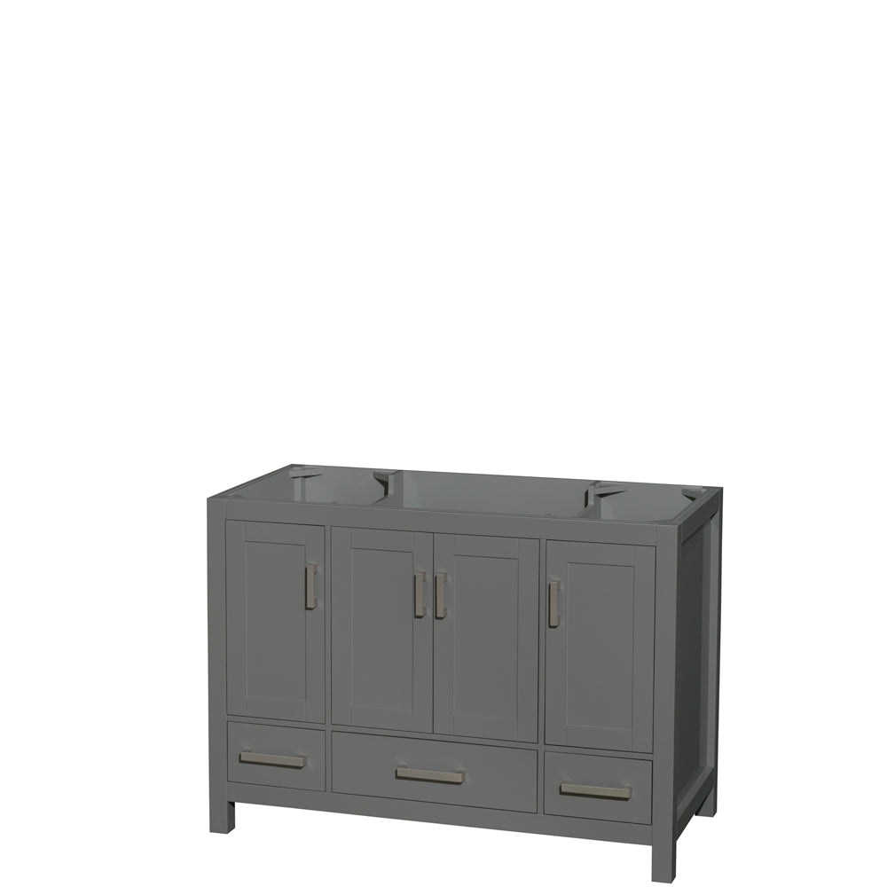 Sheffield 48" Single Vanity in Dark Gray, No Top, No Sink, No Mirror