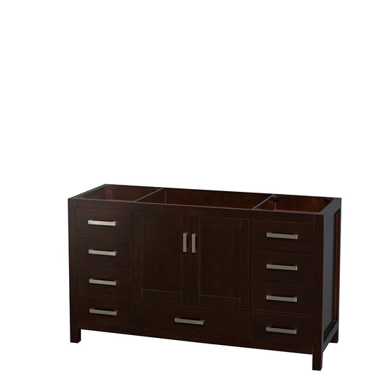 Sheffield 60" Single Vanity in Espresso, No Top, No Sink, No Mirror