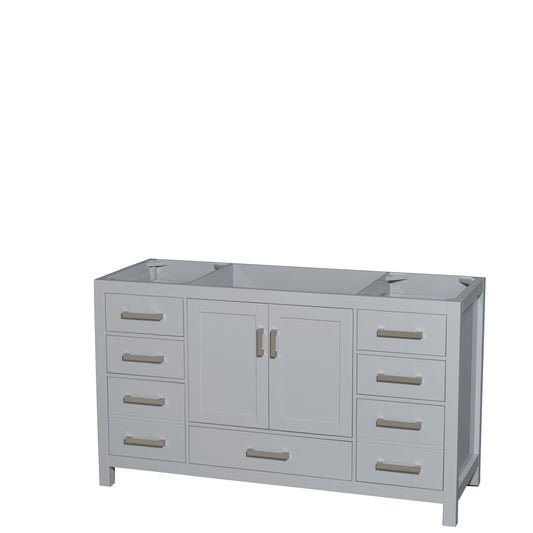 Sheffield 60" Single Vanity in Gray, No Top, No Sink, No Mirror