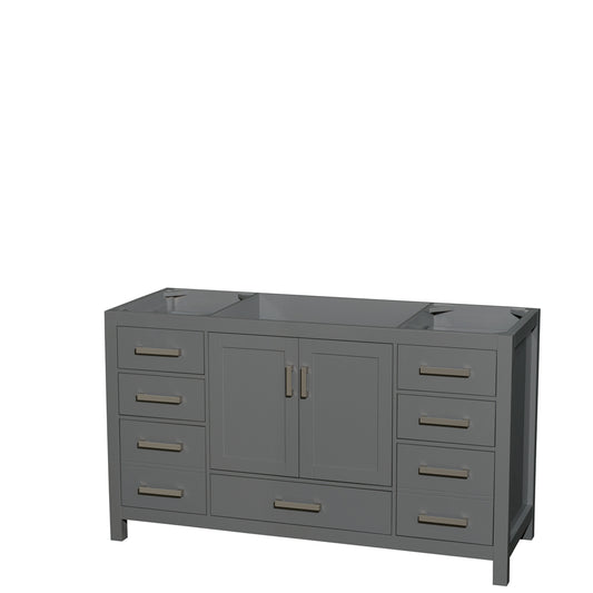 Sheffield 60 inch Single Bathroom Vanity in Dark Gray, No Countertop, No Sink, and No Mirror