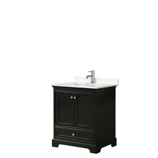 Deborah 30" Single Vanity in Dark Espresso, Carrara Cultured Marble Top, Sink