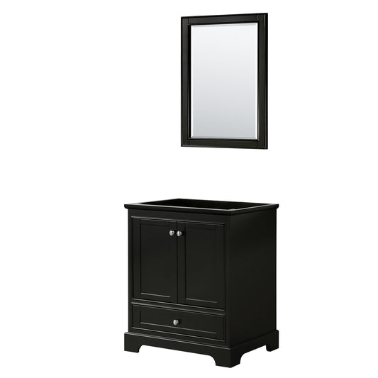 Deborah 30" Single Vanity in Dark Espresso, No Top, No Sink, 24" Mirror