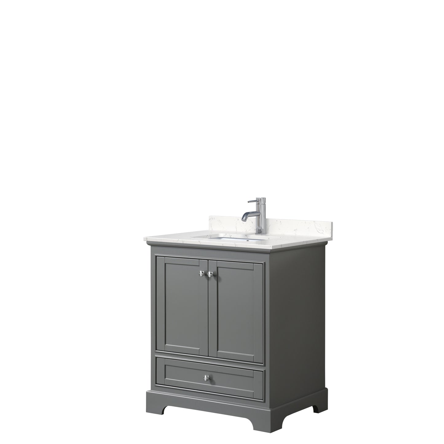 Deborah 30" Single Vanity in Dark Gray, Carrara Cultured Marble Top, Sink