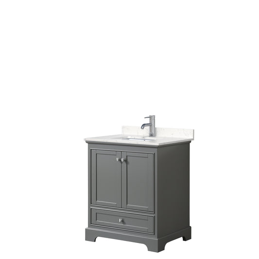 Deborah 30" Single Vanity in Dark Gray, Carrara Cultured Marble Top, Sink