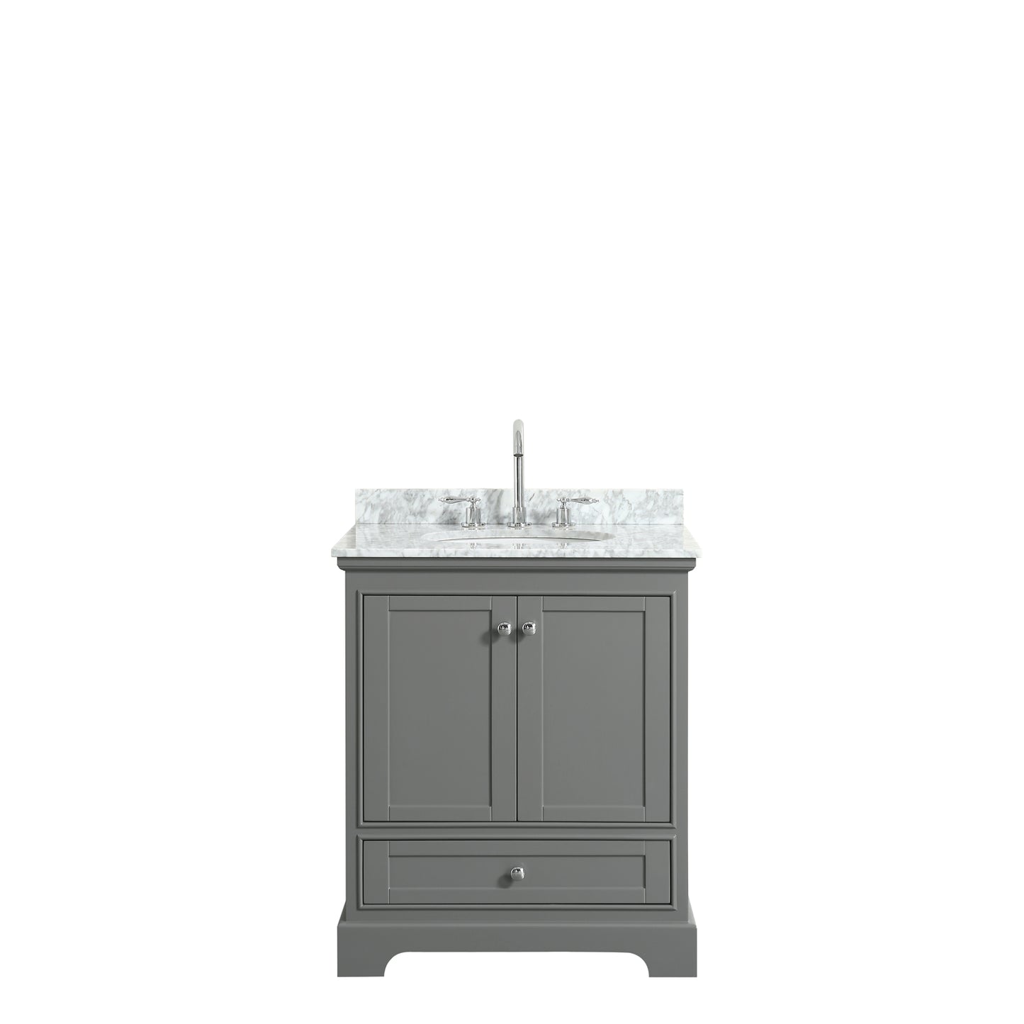 Deborah 30" Single Vanity in Dark Gray, Top, Oval Sink, No Mirror