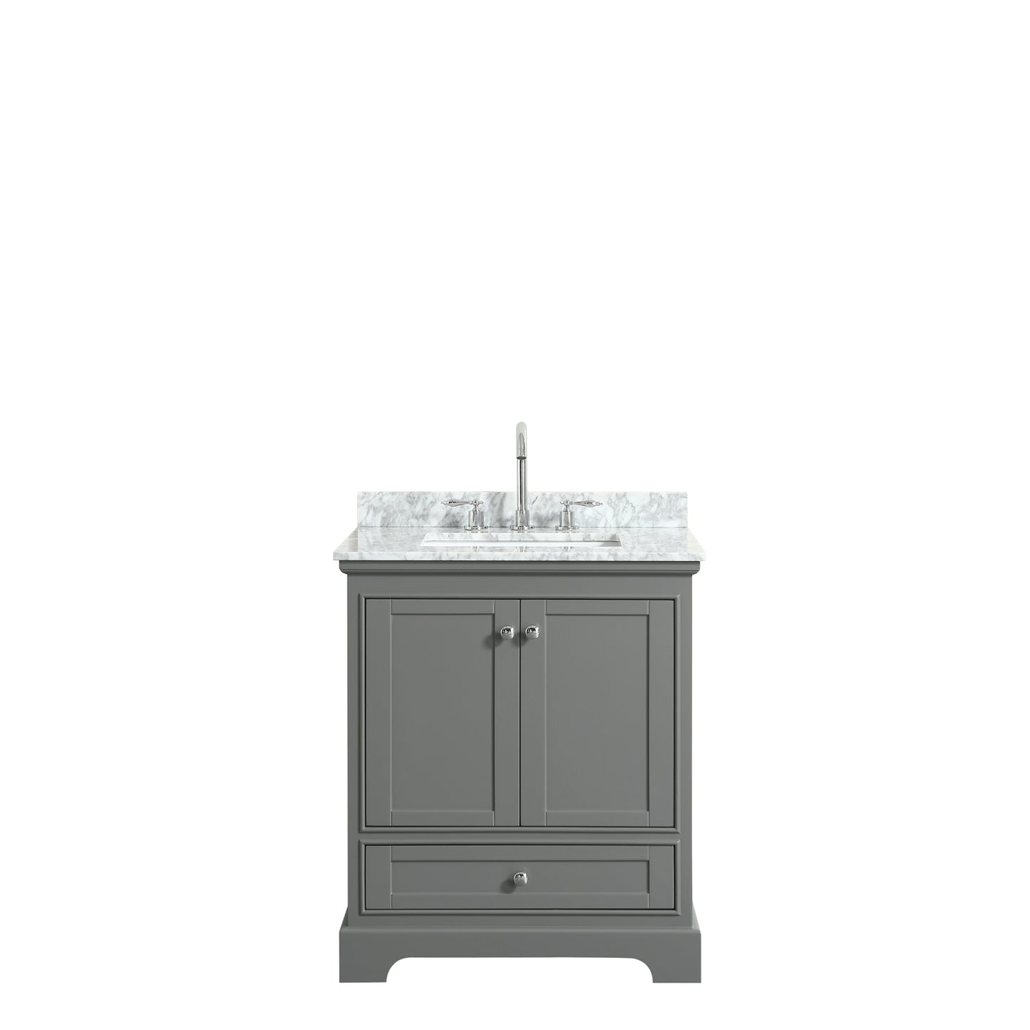 Deborah 30" Single Vanity in Dark Gray, Top, Square Sink, No Mirror