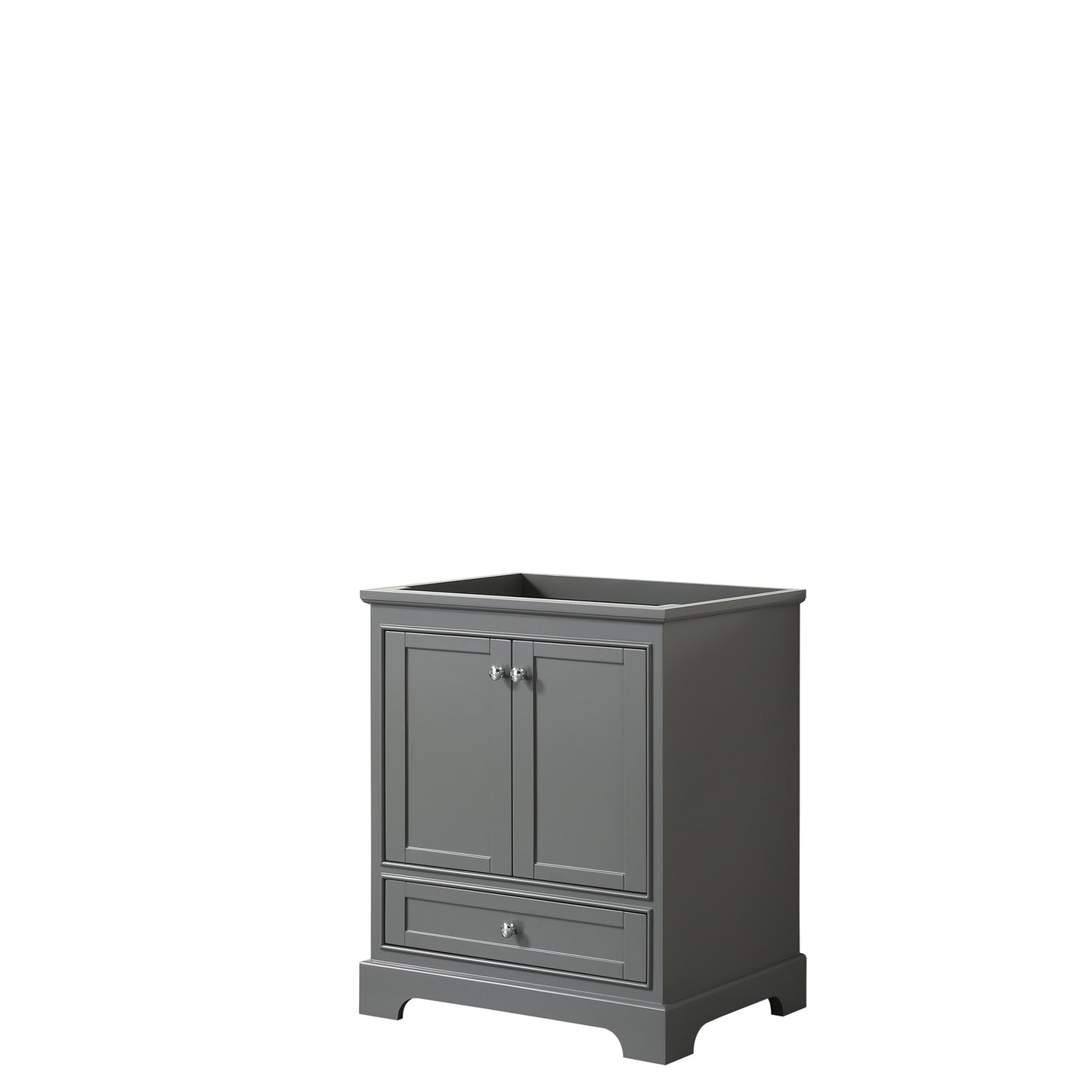 Deborah 30 Inch Single Bathroom Vanity in Dark Gray, No Countertop, No Sink, and No Mirror