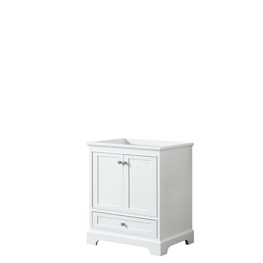 Deborah 30" Single Vanity in White, No Top, No Sink, No Mirror