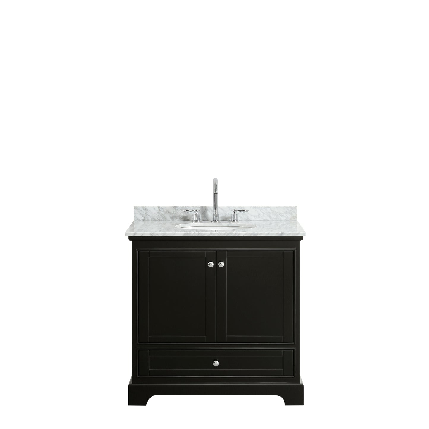 Deborah 36" Single Vanity in Dark Espresso, Top, Oval Sink, No Mirror