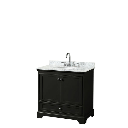 Deborah 36" Single Vanity in Dark Espresso, Top, Oval Sink, No Mirror