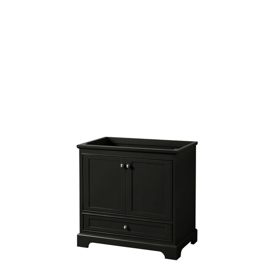 Deborah 36 Inch Single Bathroom Vanity in Dark Espresso, No Countertop, No Sink, and No Mirror