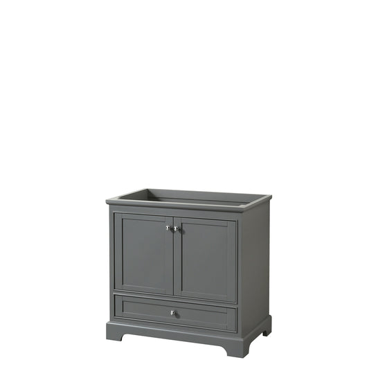 Deborah 36 inch Single Bathroom Vanity in Dark Gray, No Countertop, No Sink, and No Mirror