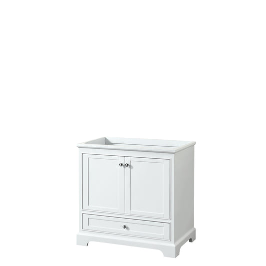 Deborah 36" Single Vanity in White, No Top, No Sink, No Mirror
