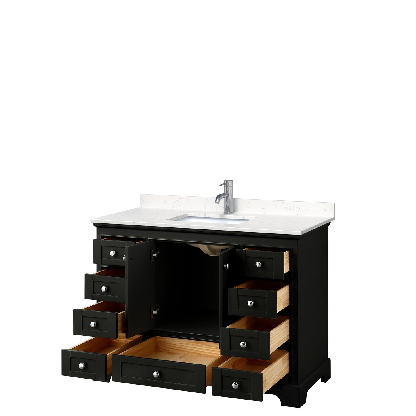 Deborah 48" Single Vanity in Dark Espresso, Carrara Cultured Marble Top, Sink