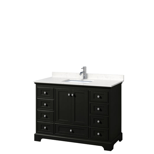 Deborah 48" Single Vanity in Dark Espresso, Carrara Cultured Marble Top, Sink