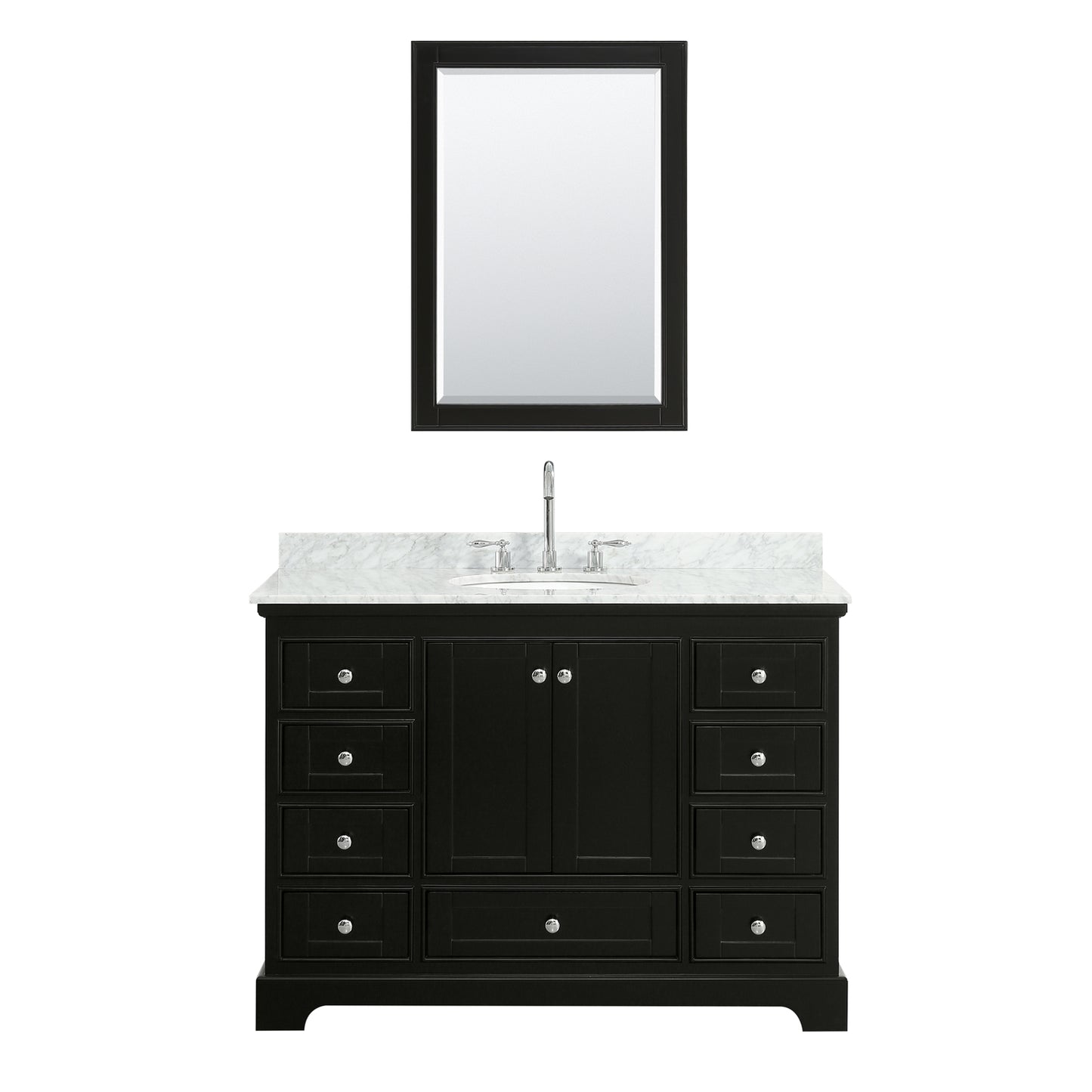 Deborah 48" Single Vanity in Dark Espresso, Top, Oval Sink, Medicine Cabinet