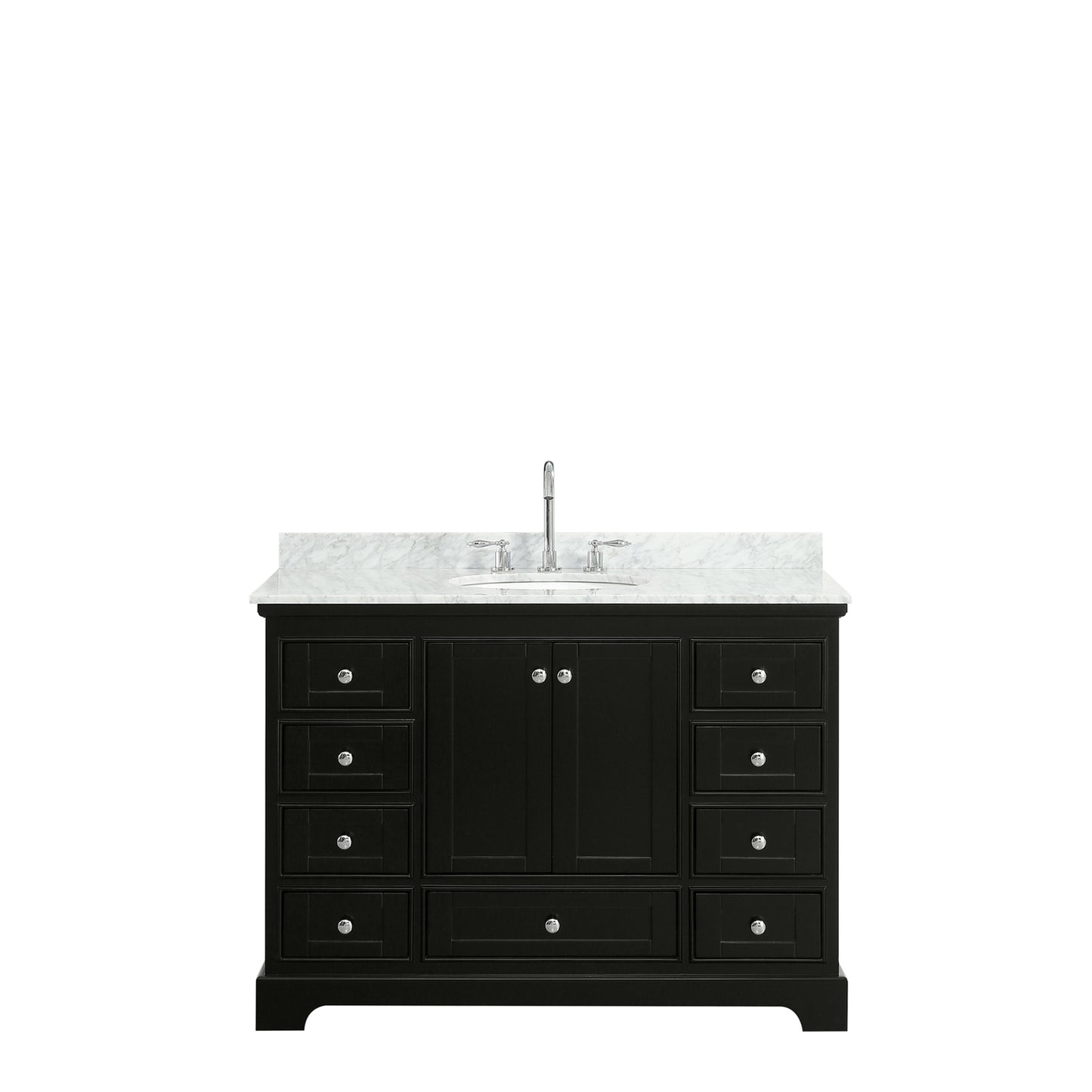 Deborah 48" Single Vanity in Dark Espresso, Top, Oval Sink, No Mirror